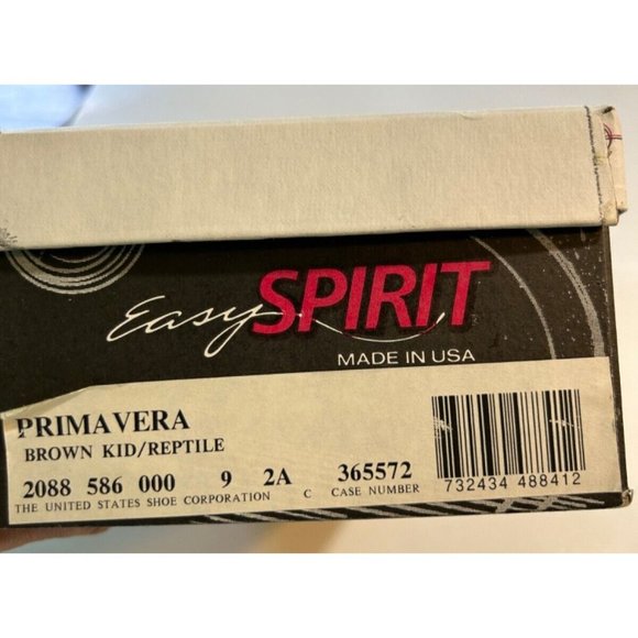 Women's Easy Spirit Brown Kid Reptile Slip On Size 9 Dress Shoe Primavera - Picture 10 of 10